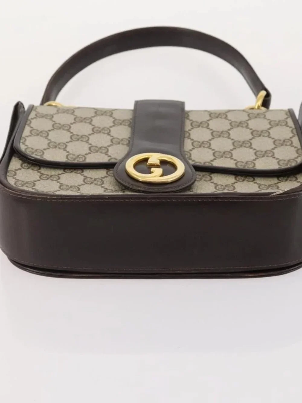 GUCCI GG Supreme GG Crystal GG Canvas Bag PVC 4 Set Navy Beige Auth YKZ424